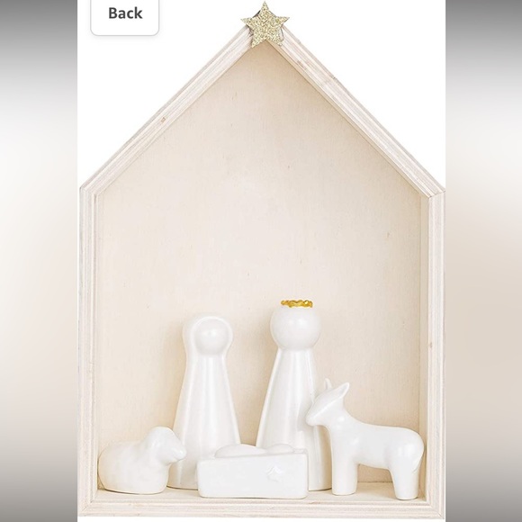 Creative CoOp Holiday Creative Coop Wood Ceramic Nativity Set